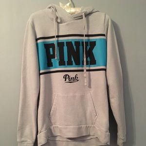 PINK grey, black and teal hoodie